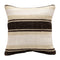 Striped pillow with black and beige pattern