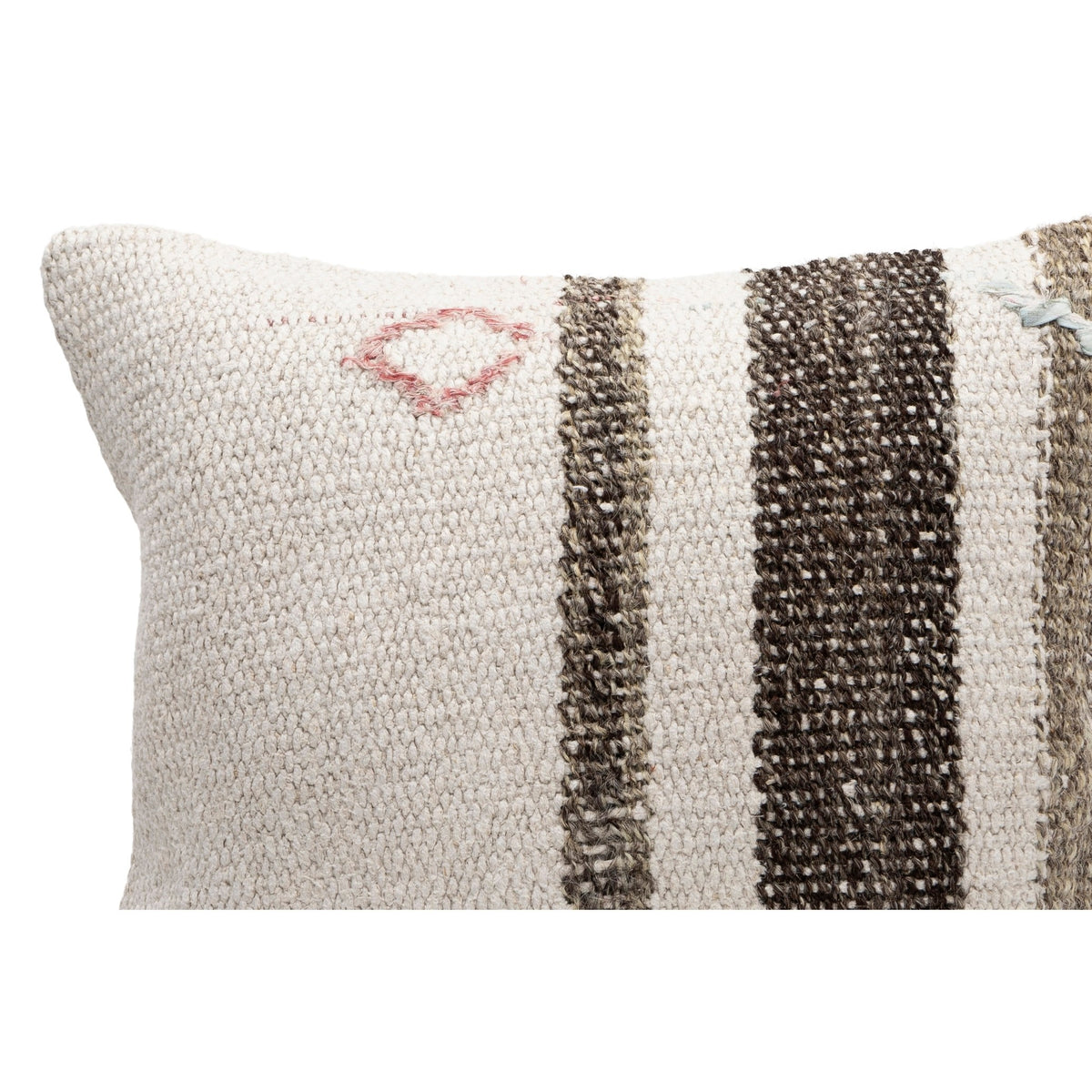 Handwoven Neutral Kilim Throw Pillow Cover 16" x 16"