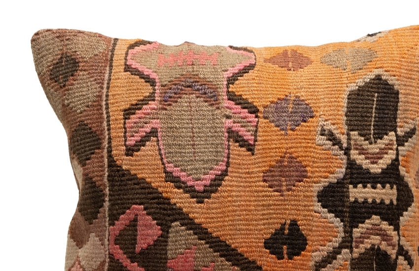 Handwoven Kilim Throw Pillow Cover 16" x 16"