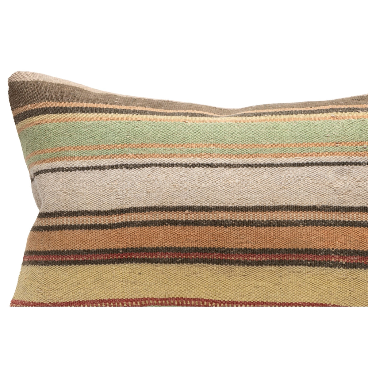 Striped Handmade Kilim Throw Pillow Cover 12" x 20"