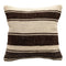Striped pillow with black and beige pattern