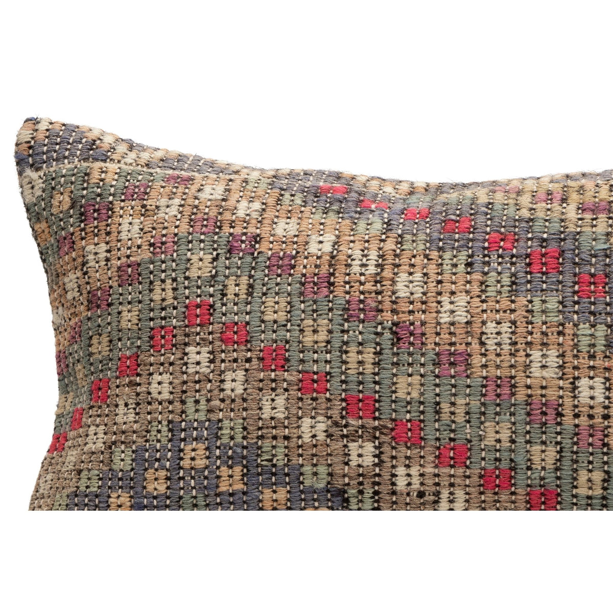 Handwoven Kilim Throw Pillow Cover 12" x 20"