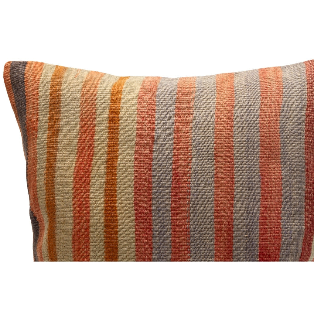 Vintage Neutral Striped Kilim Pillow Cover 20" x 20"