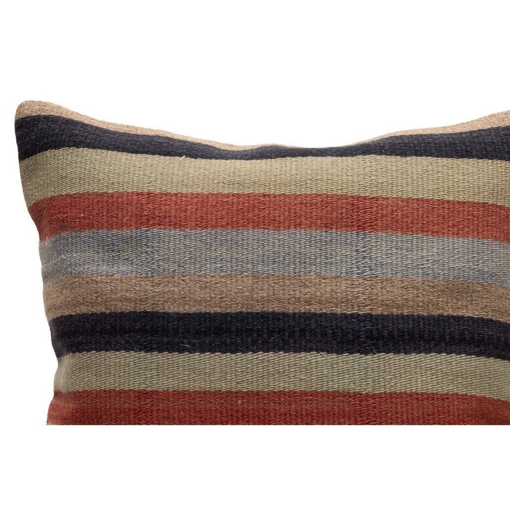 Vintage Neutral Striped Kilim Pillow Cover 20" x 20"