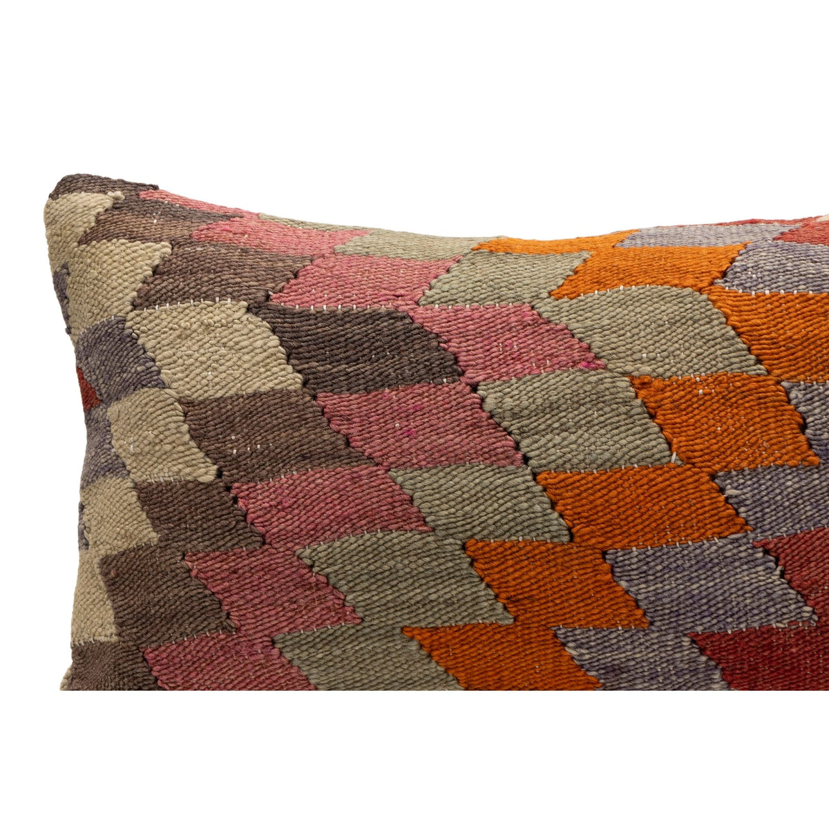 Authentic Geometric Kilim Pillow Case 12" x 20"