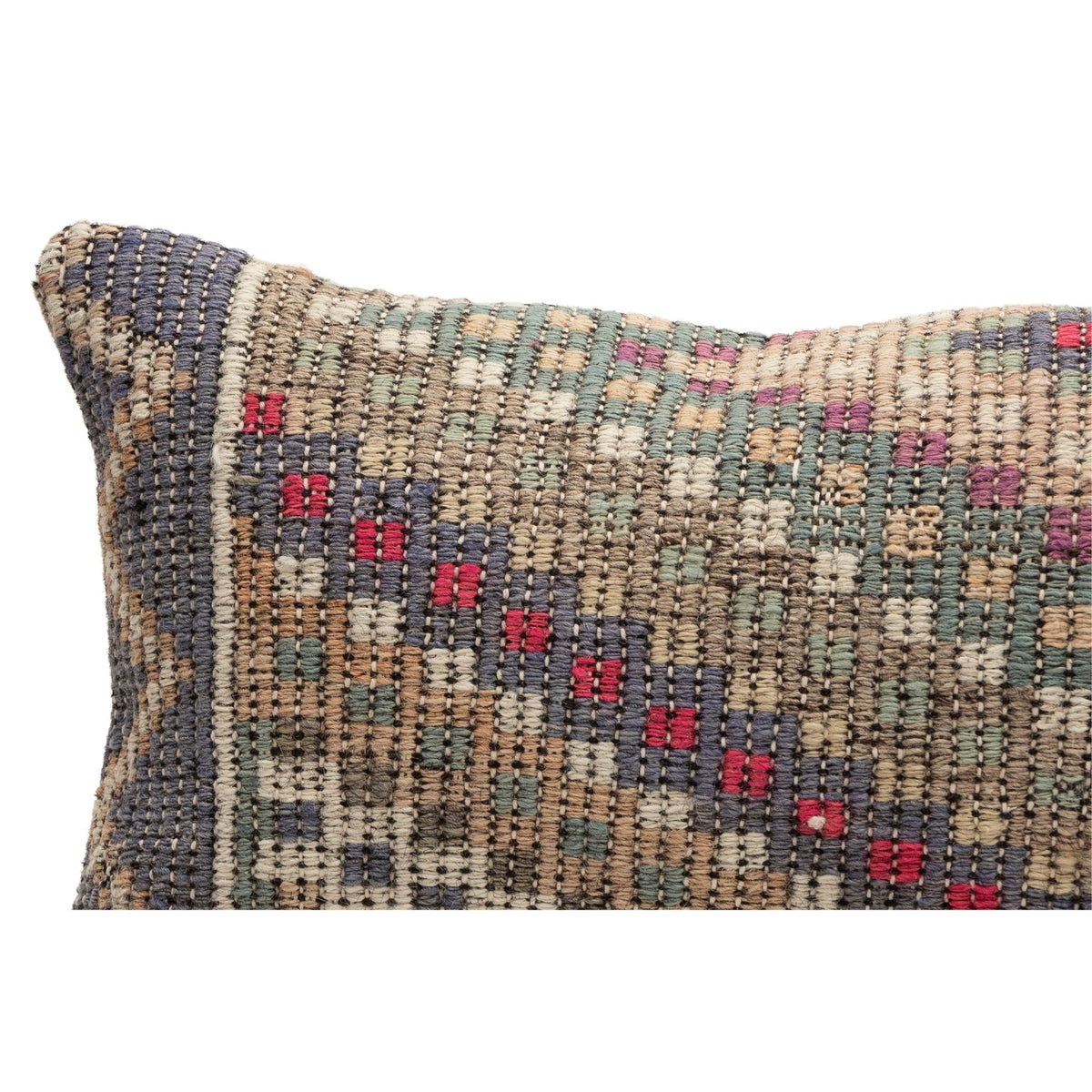 Handwoven Kilim Throw Pillow Cover 12" x 20"