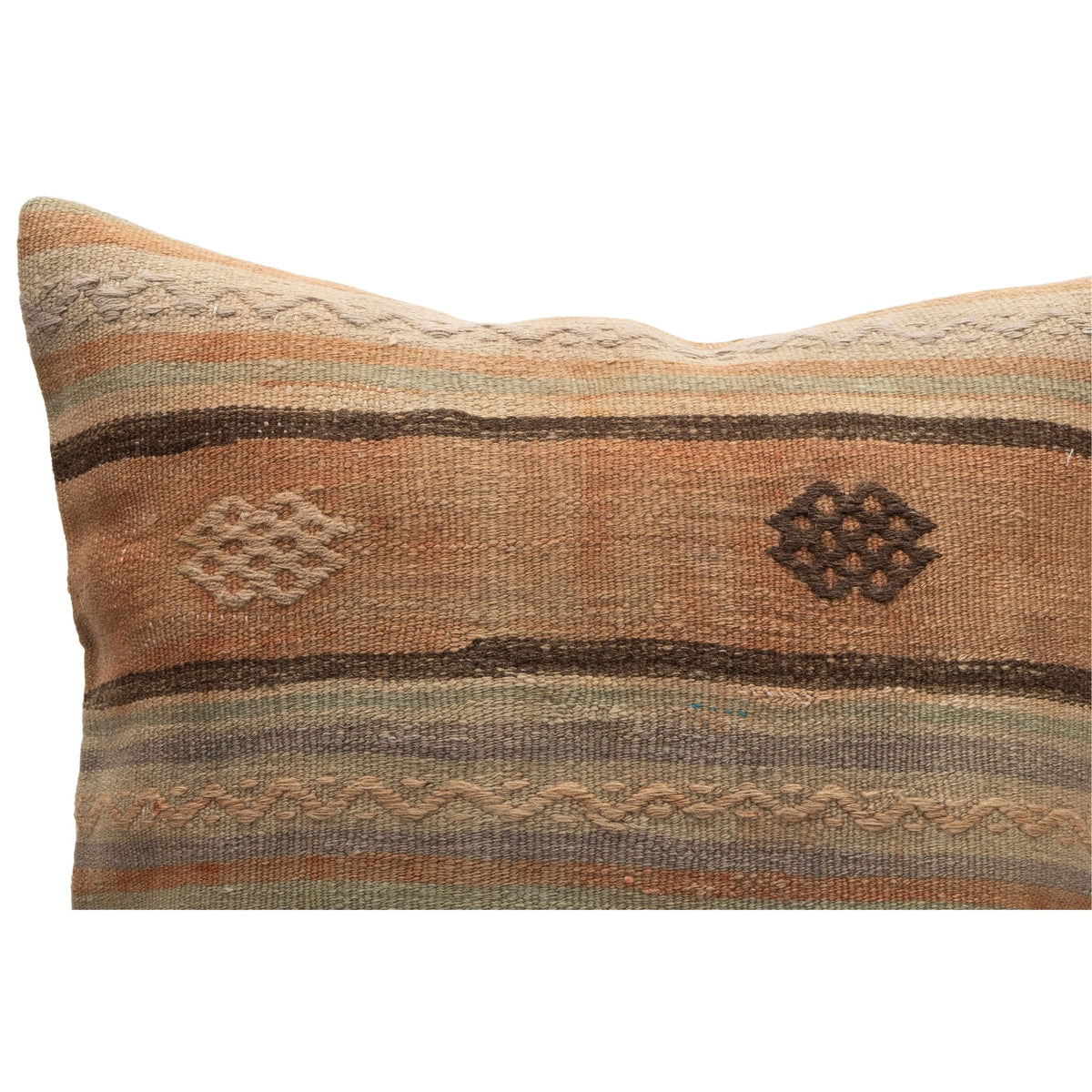 Handwoven Vintage Neutral Kilim Pillow Cover 20" x 20"