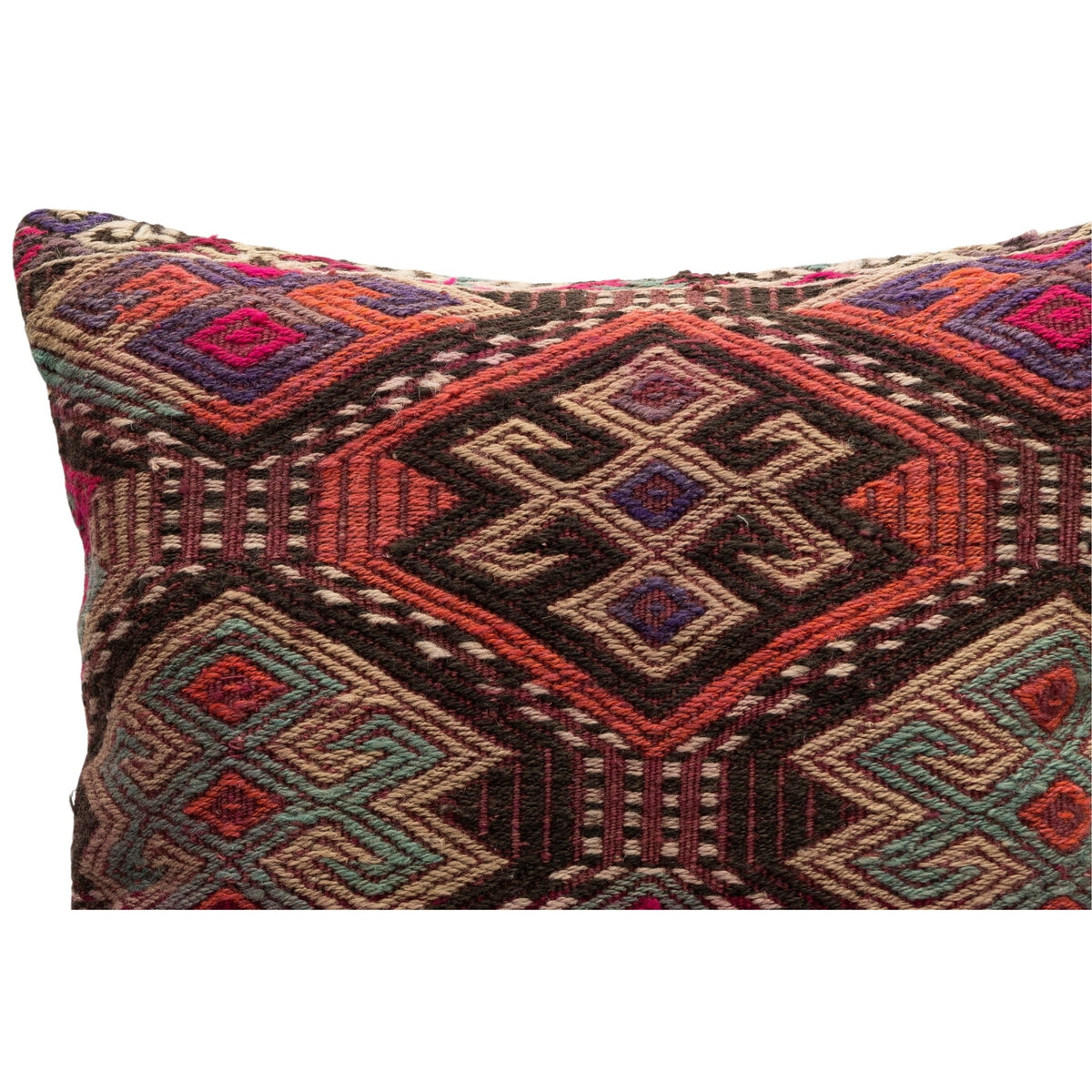 Handwoven Vintage Geometric Kilim Pillow Cover 20" x 20"