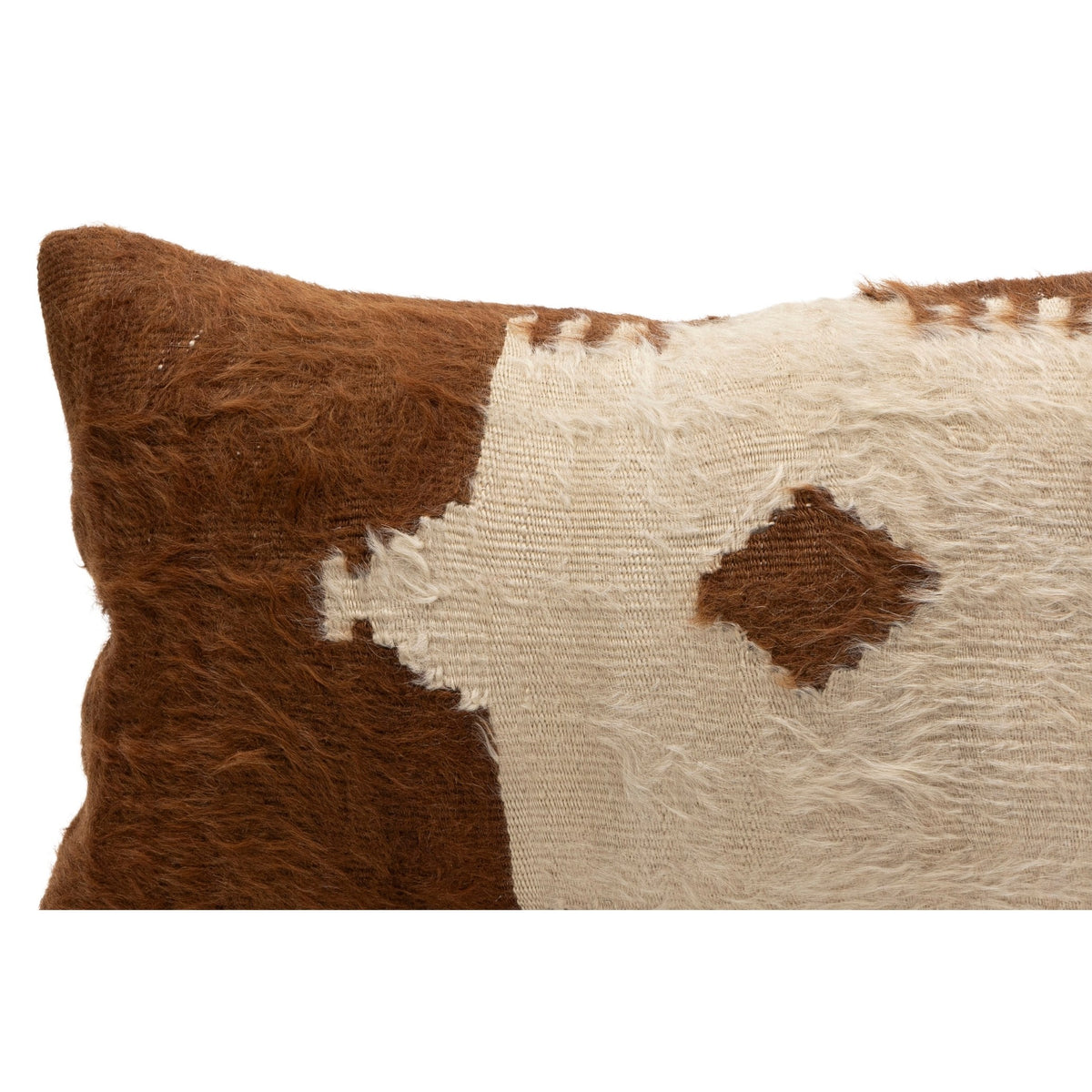 Neutral Wool Kilim Throw Pillow Cover 12" x 20"
