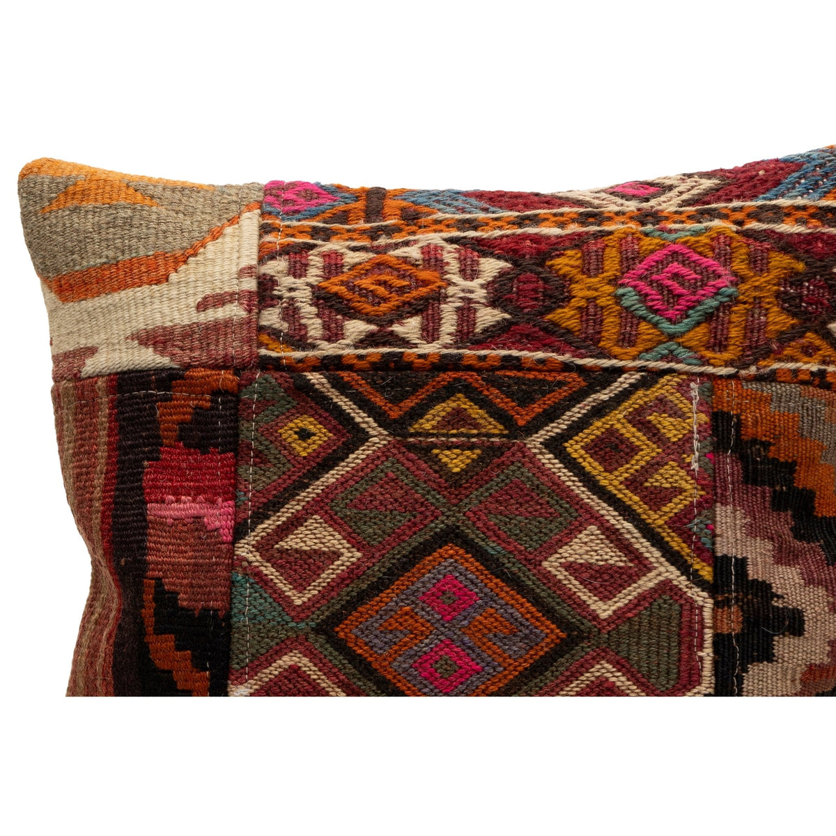 Patchwork Kilim Cushion Pillow Cover 16" x 16"