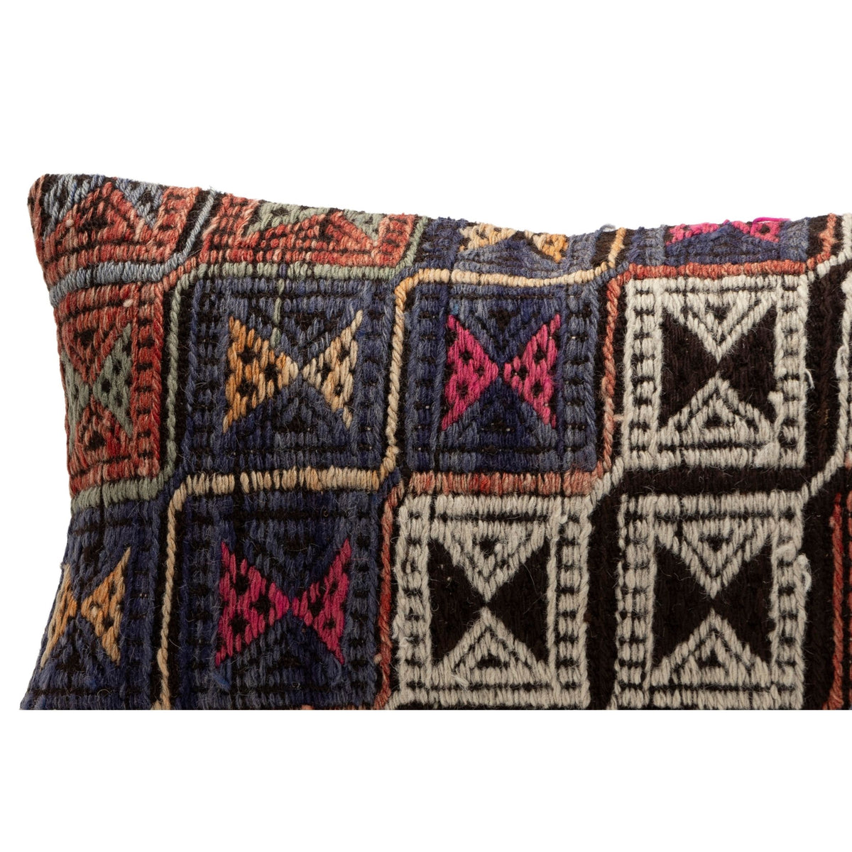 Authentic Geometric Kilim Pillow Case 12" x 20"