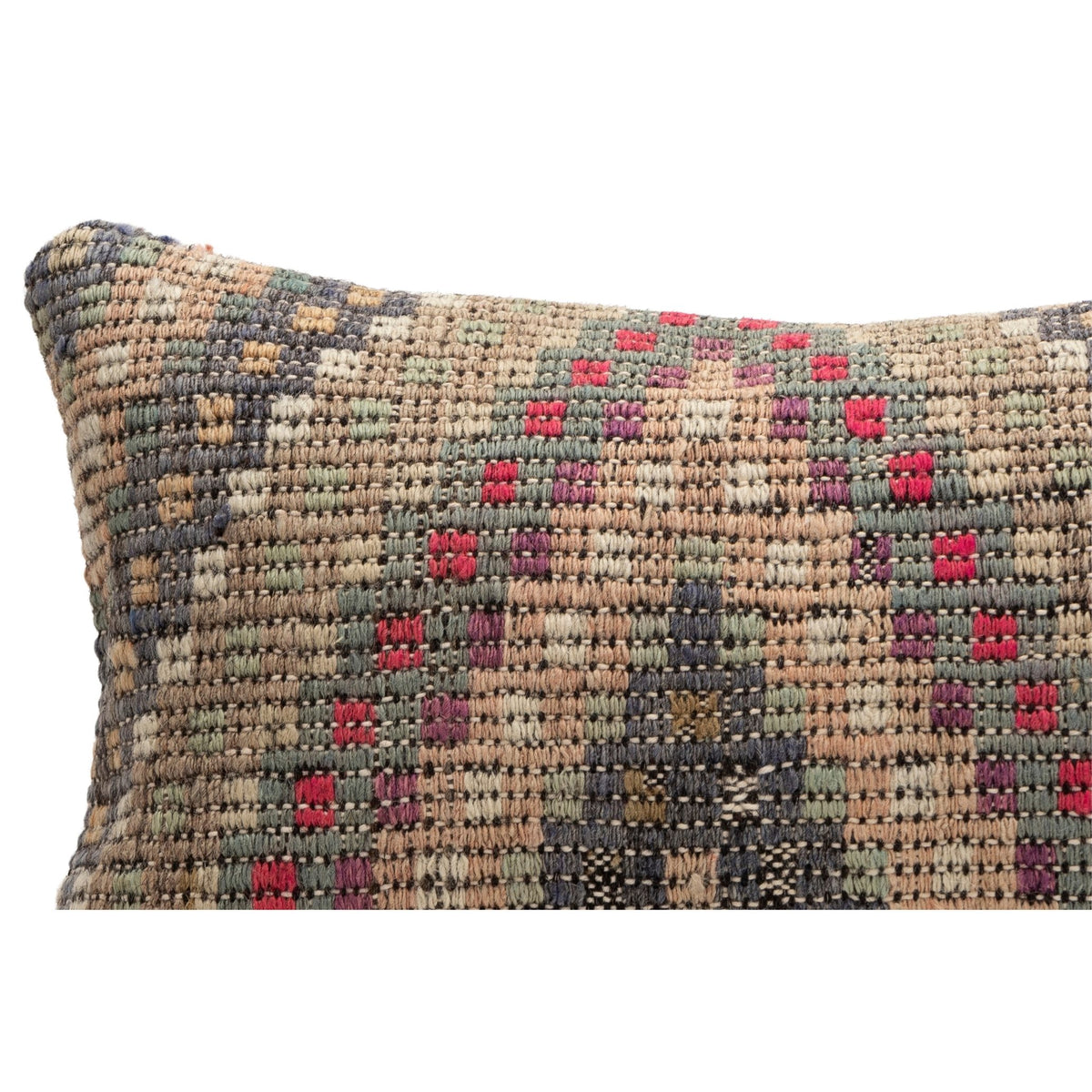 Handwoven Kilim Throw Pillow Cover 12" x 20"