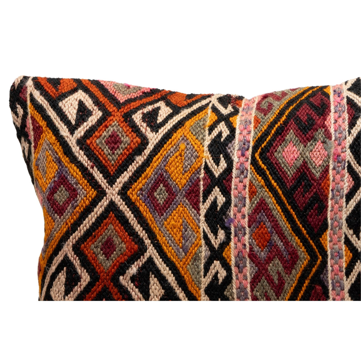 Vintage Ethnic Kilim Throw Pillow Cover 16" x 16"