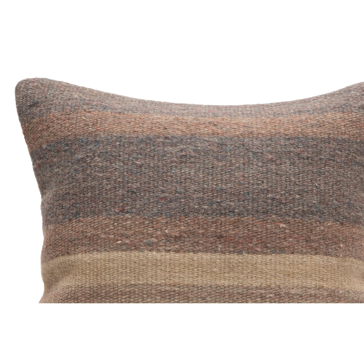 Neutral Striped Kilim Throw Pillow Cover 16" x 16"