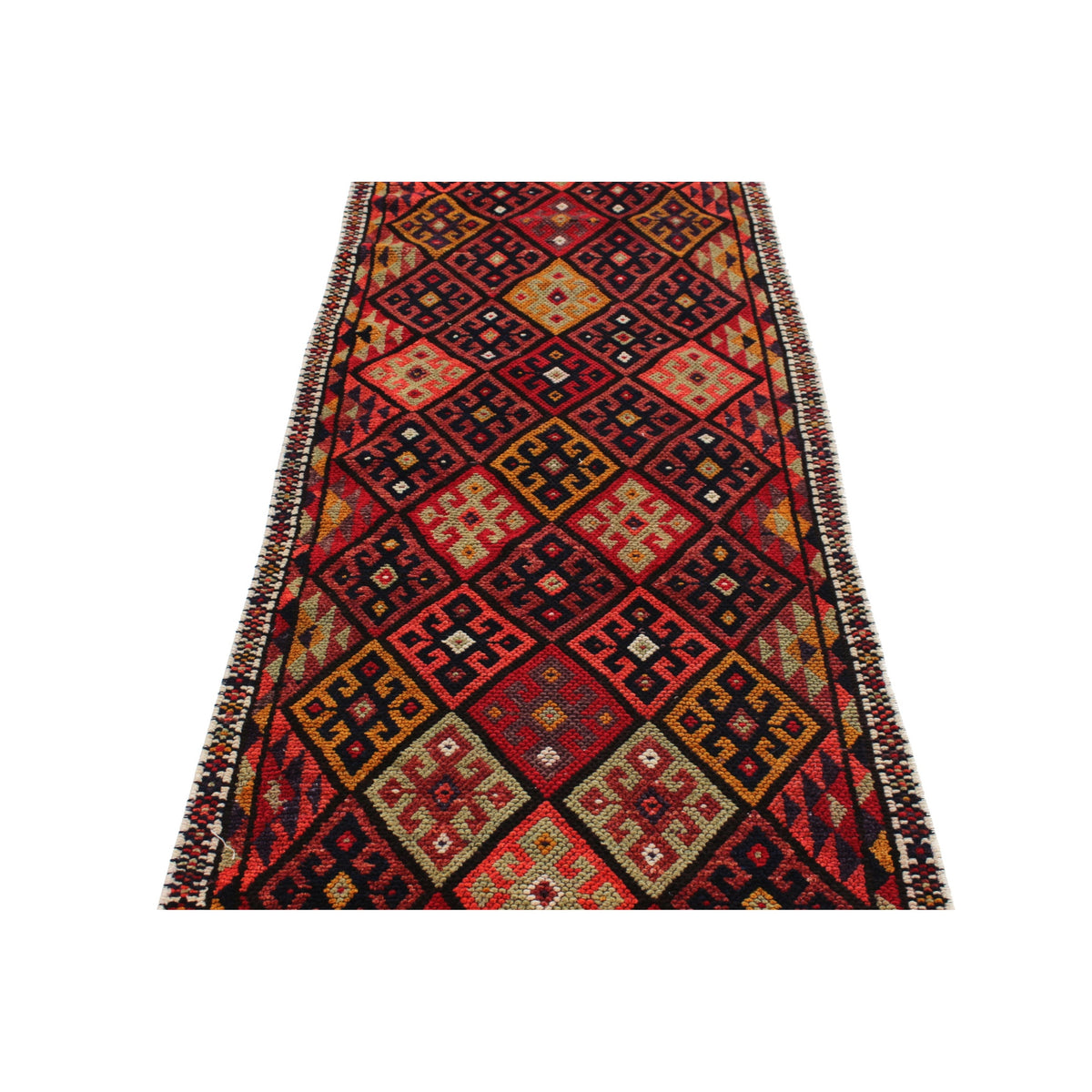 Malatke - (2'7" x 13'5") Vintage Turkish Runner Rug