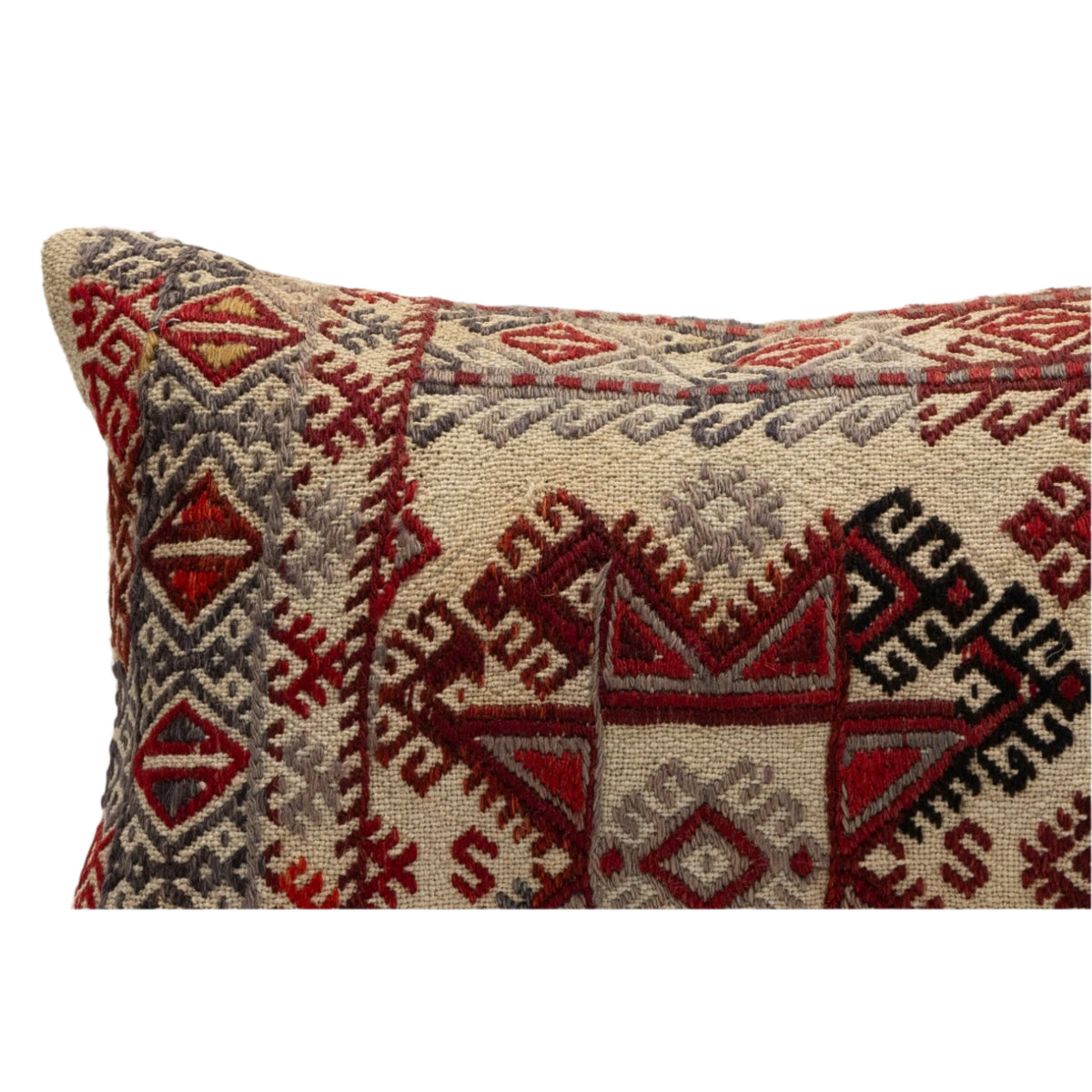 Handwoven Kilim Throw Pillow Cover 12" x 20"