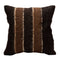 Striped pillow with brown and black fur pattern 