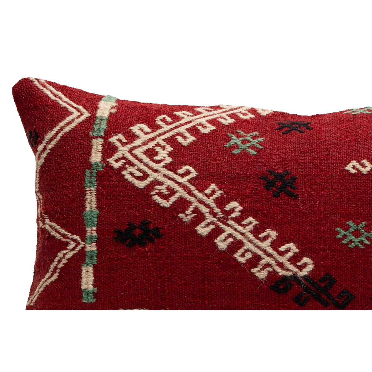 Oriental Red Kilim Throw Pillow Cover 12" x 20"