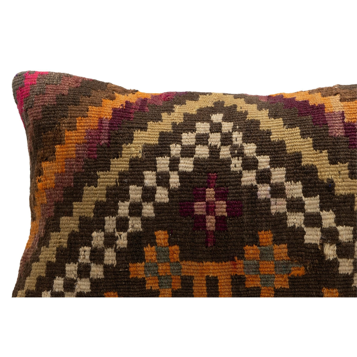 Handwoven Kilim Throw Pillow Cover 12" x 20"