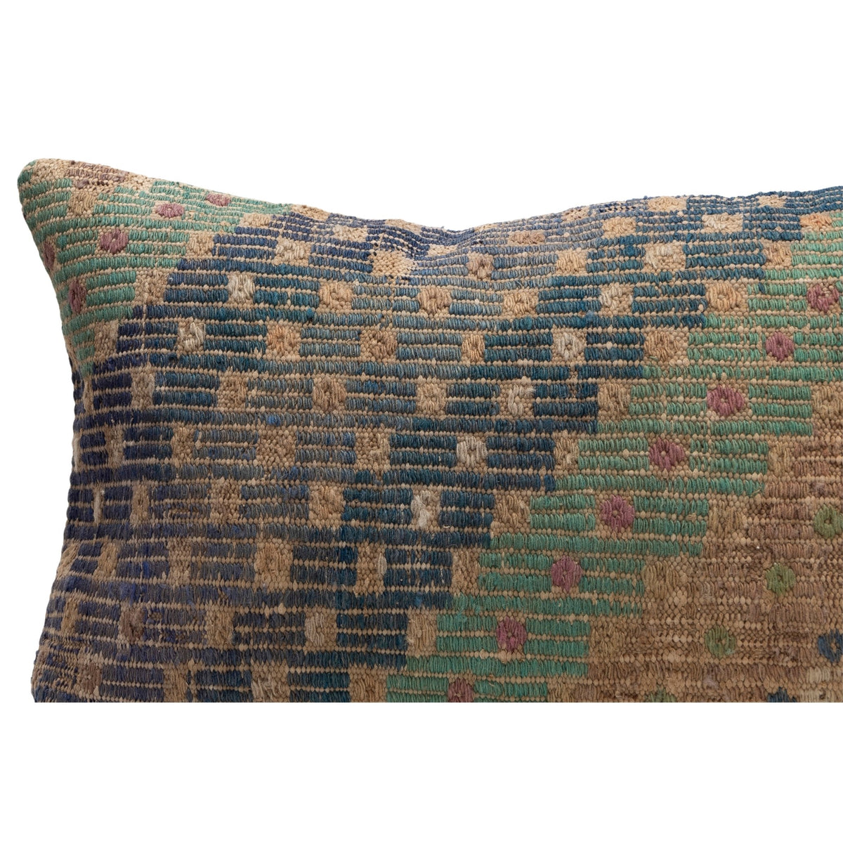 Handmade Neutral Kilim Throw Pillow Case 16" x 24"