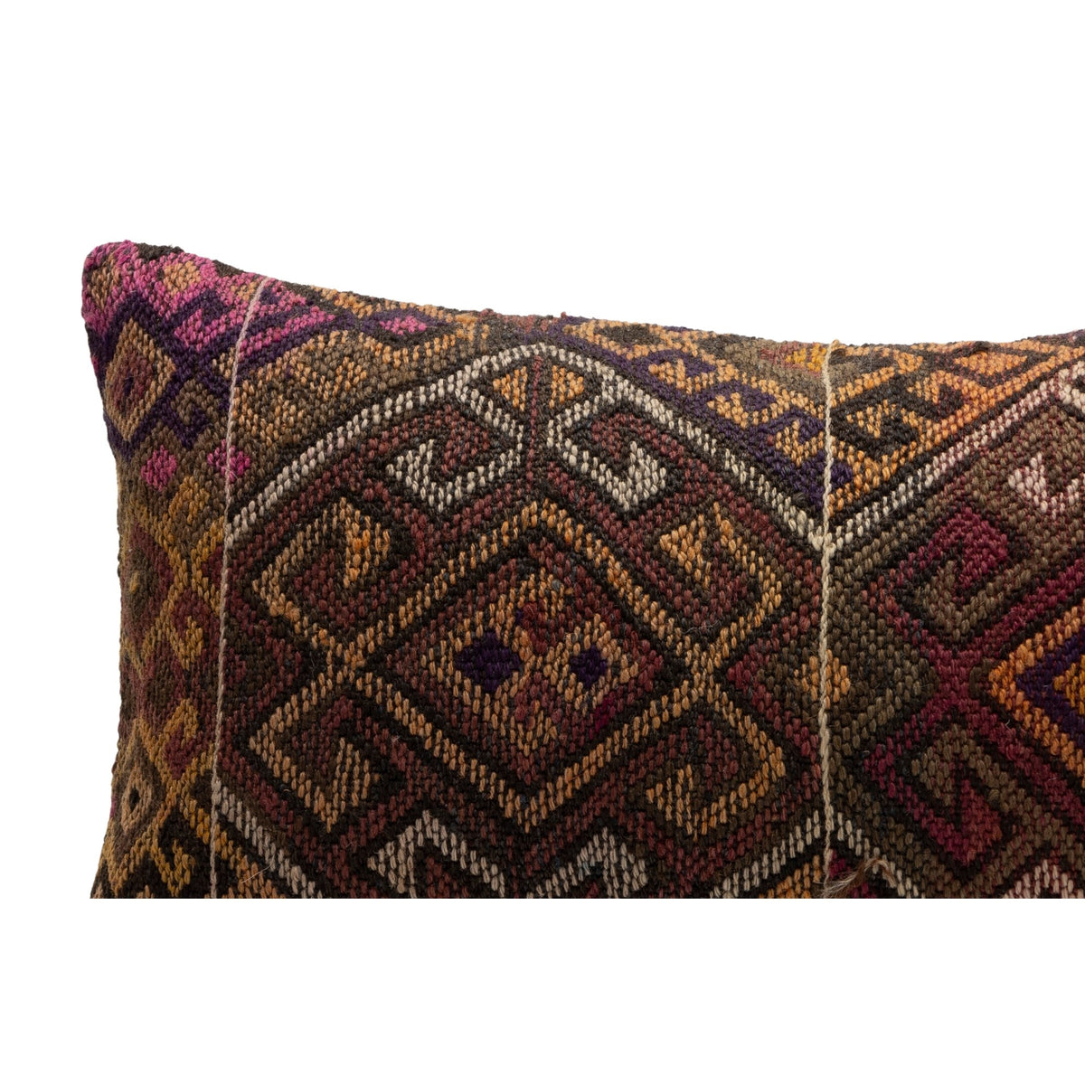 Handmade Geometric Kilim Pillow Case 12" x 20"