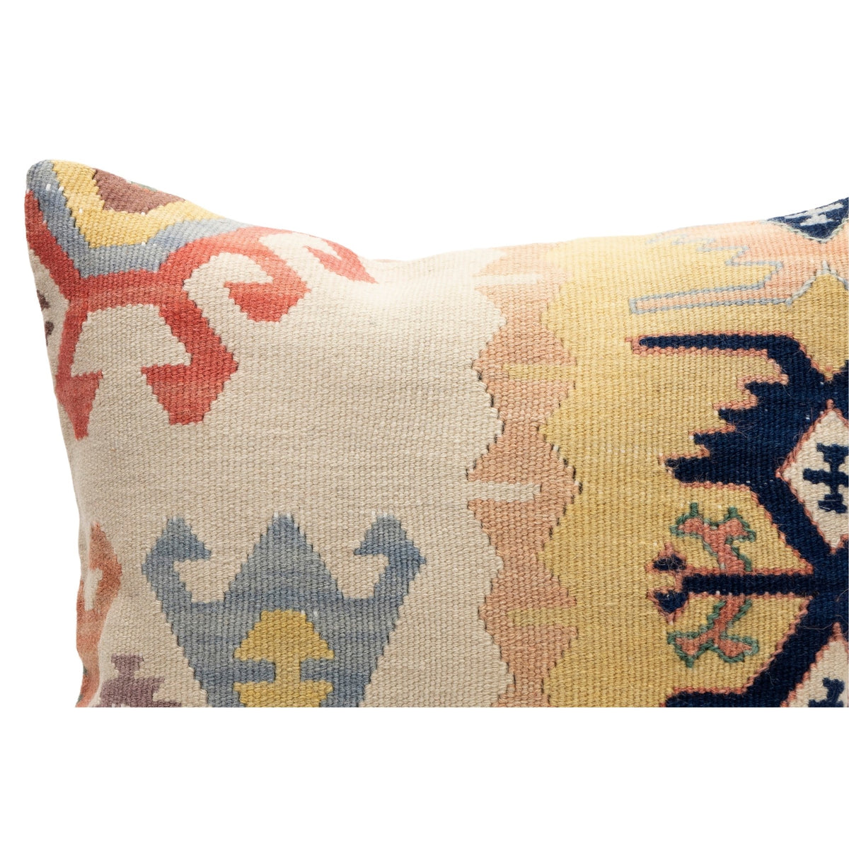 Neutral Authentic Kilim Cushion Cover 16" x 16"