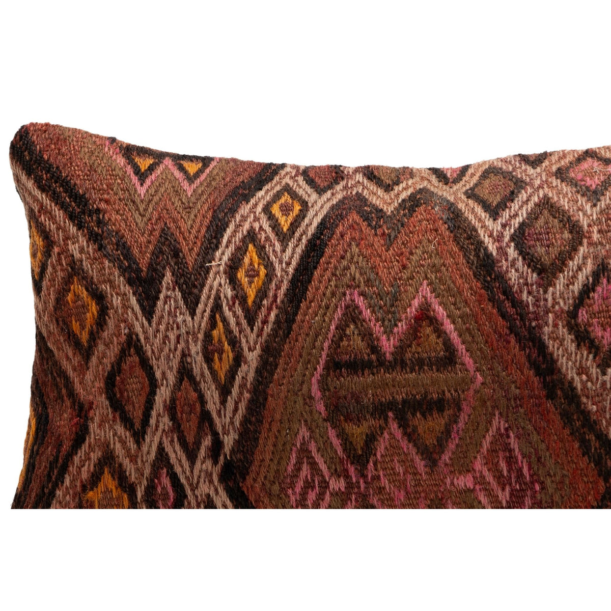 Authentic Geometric Kilim Pillow Case 12" x 20"