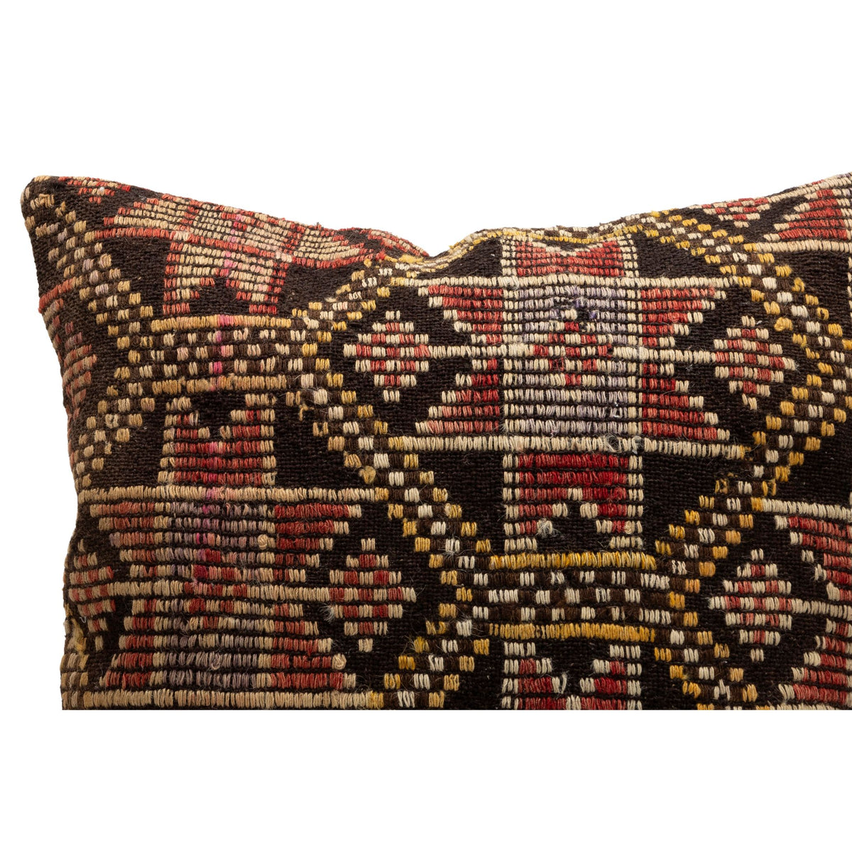 24" x 24" Handwoven Geometric Kilim Cushion Cover