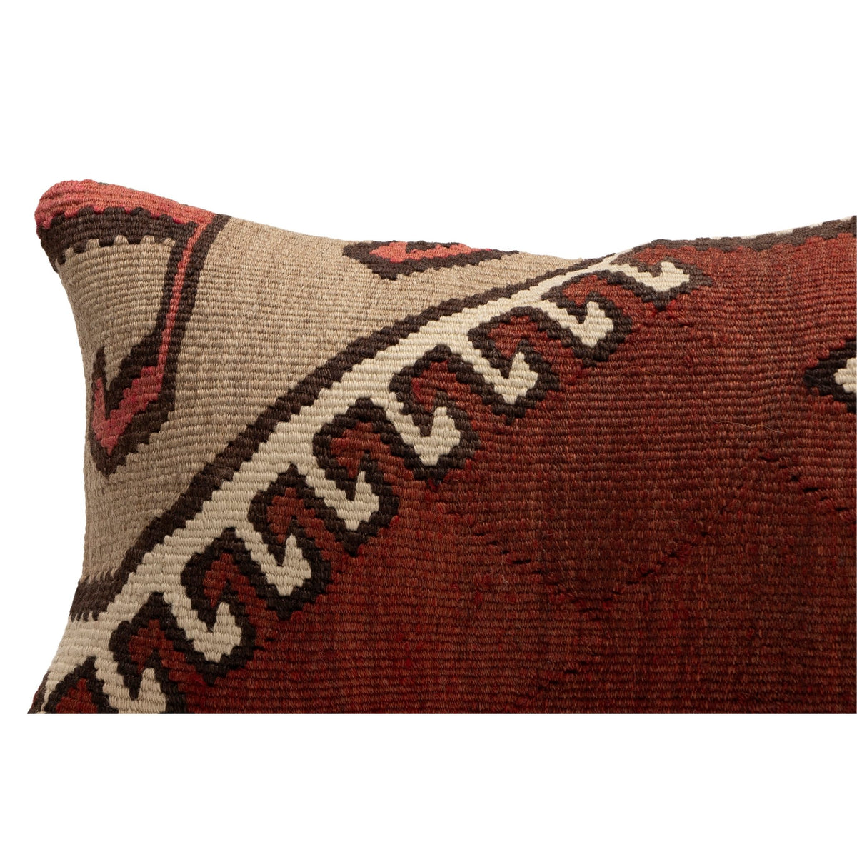 Handwoven Kilim Throw Pillow Cover 12" x 20"