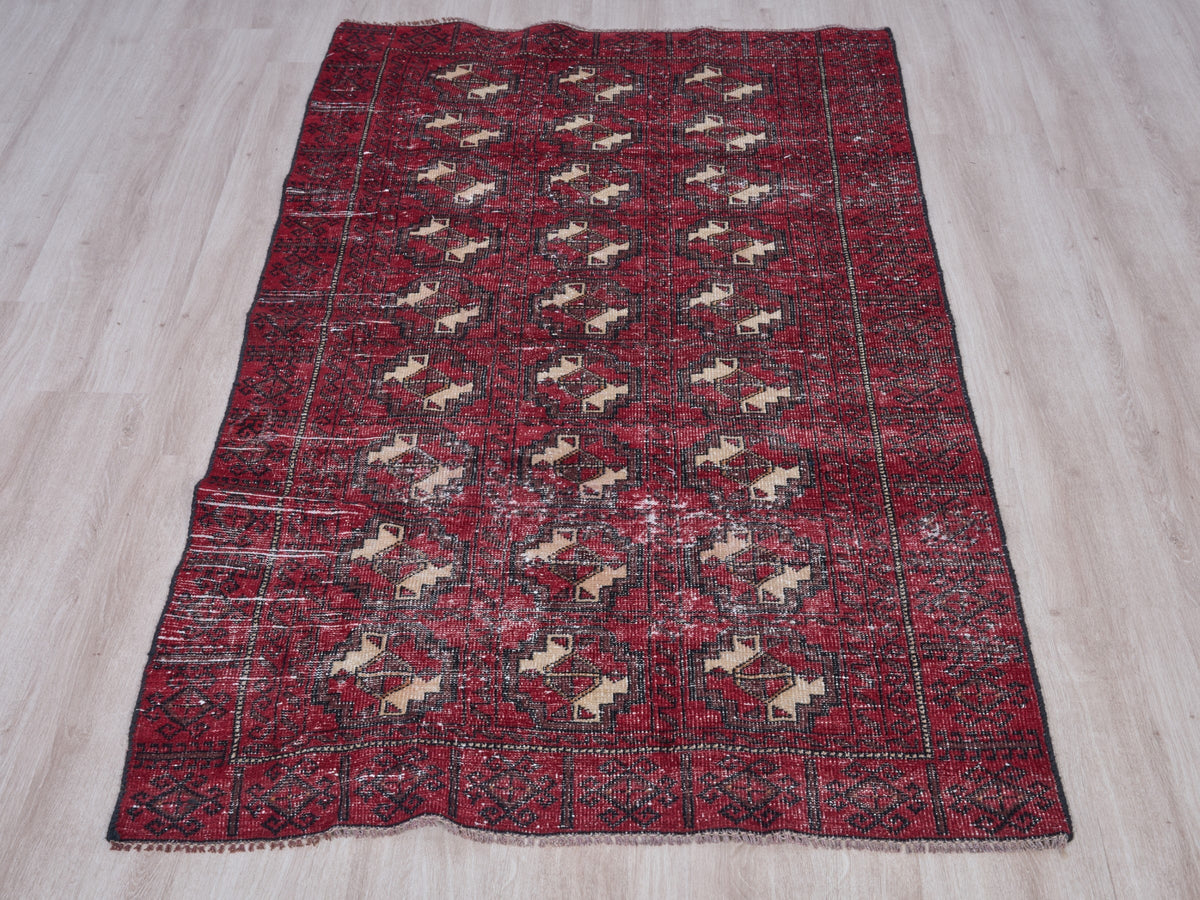 3'4" x 6'7" Oriental Persian Style Handmade Red Rug