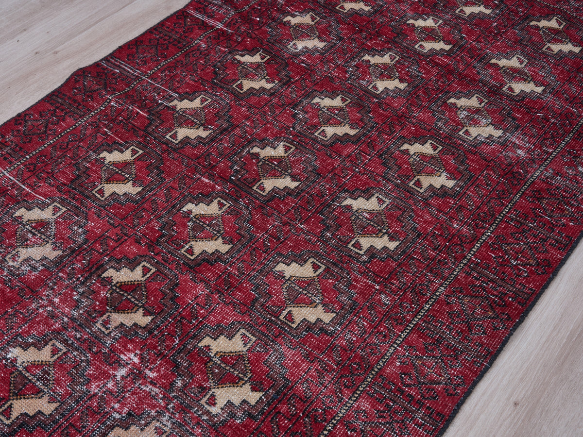 3'4" x 6'7" Oriental Persian Style Handmade Red Rug