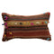 One-of-a-Kind Boho Kilim Pillow, 12x20" Handwoven Lumbar Pillow Cover - Bohemian Home Decor