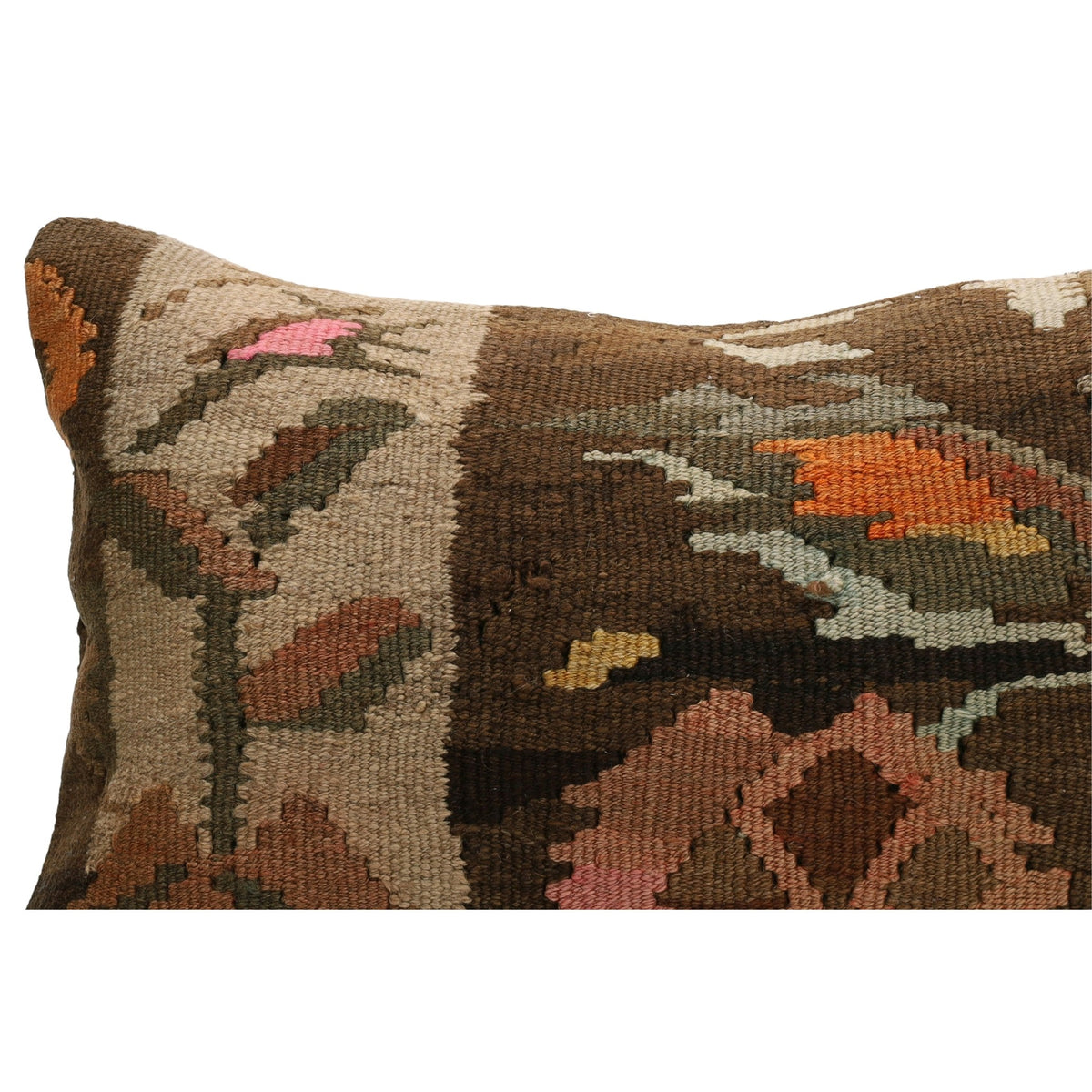 Handmade Neutral Kilim Pillow Cover 16" x 24"