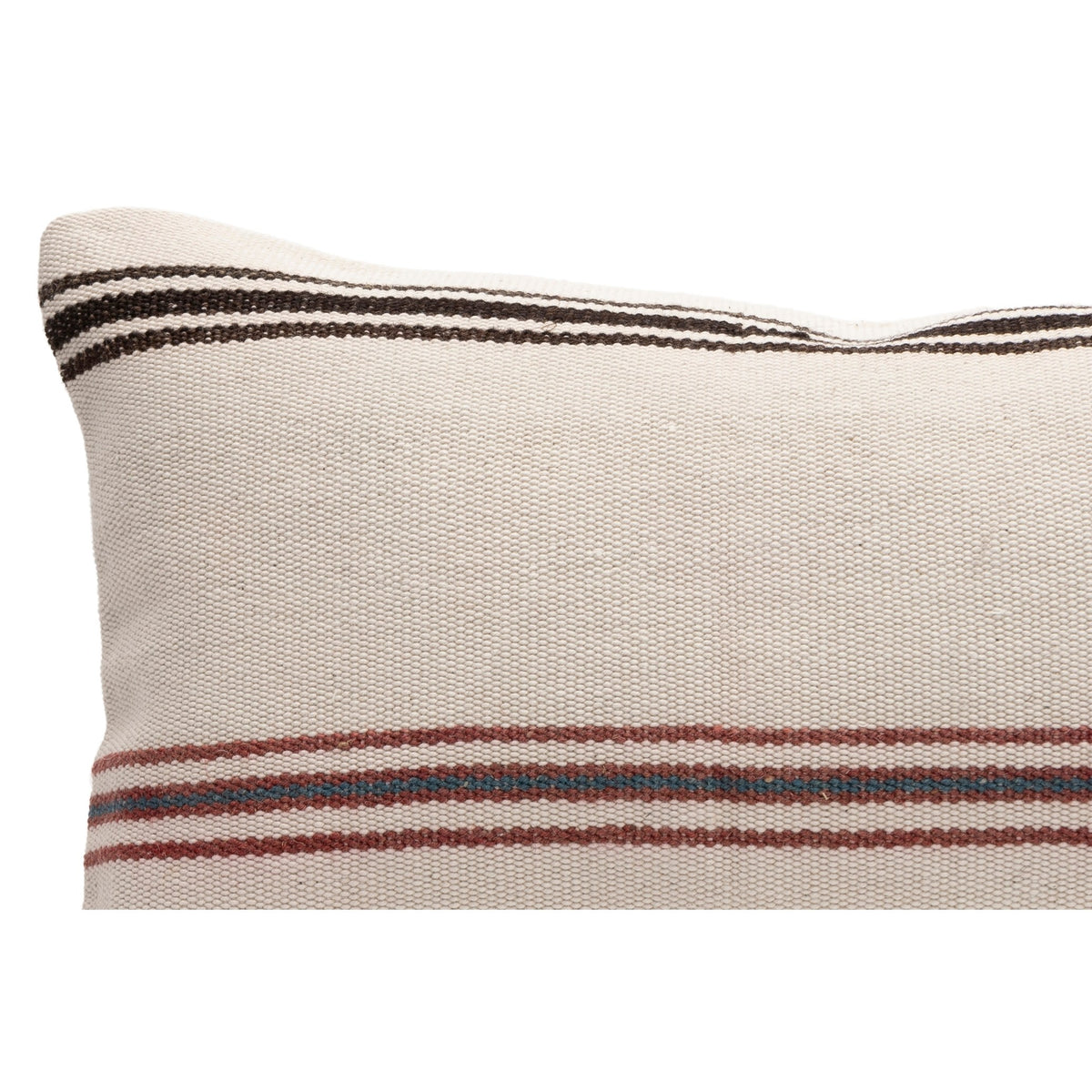 Neutral Striped Kilim Throw Pillow Cover 12" x 20"