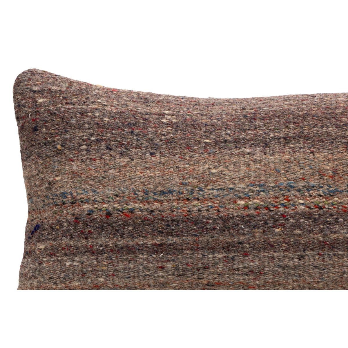 Neutral Handwoven Kilim Throw Pillow Cover 12" x 20"