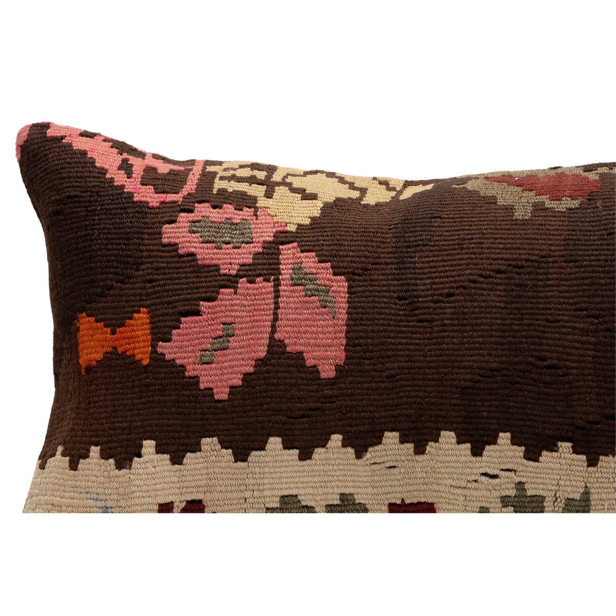 Handwoven Kilim Throw Pillow Cover 12" x 20"