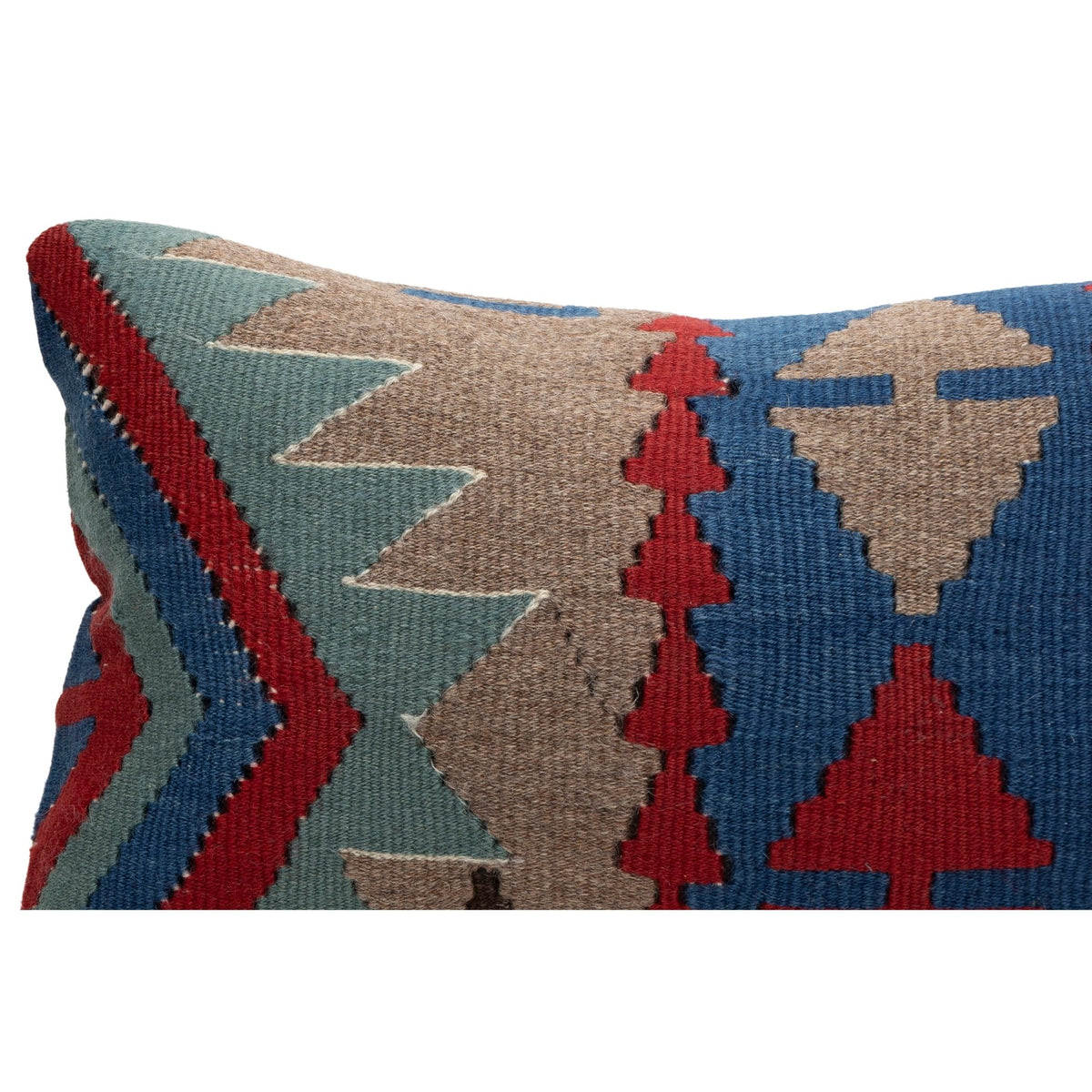 Handwoven Kilim Throw Pillow Cover 12" x 20"