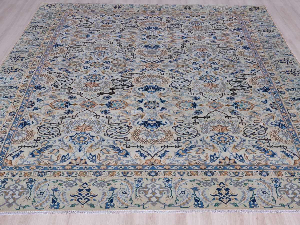 7'10" x 10'2" Oriental Persian Style Blue Floral Rug