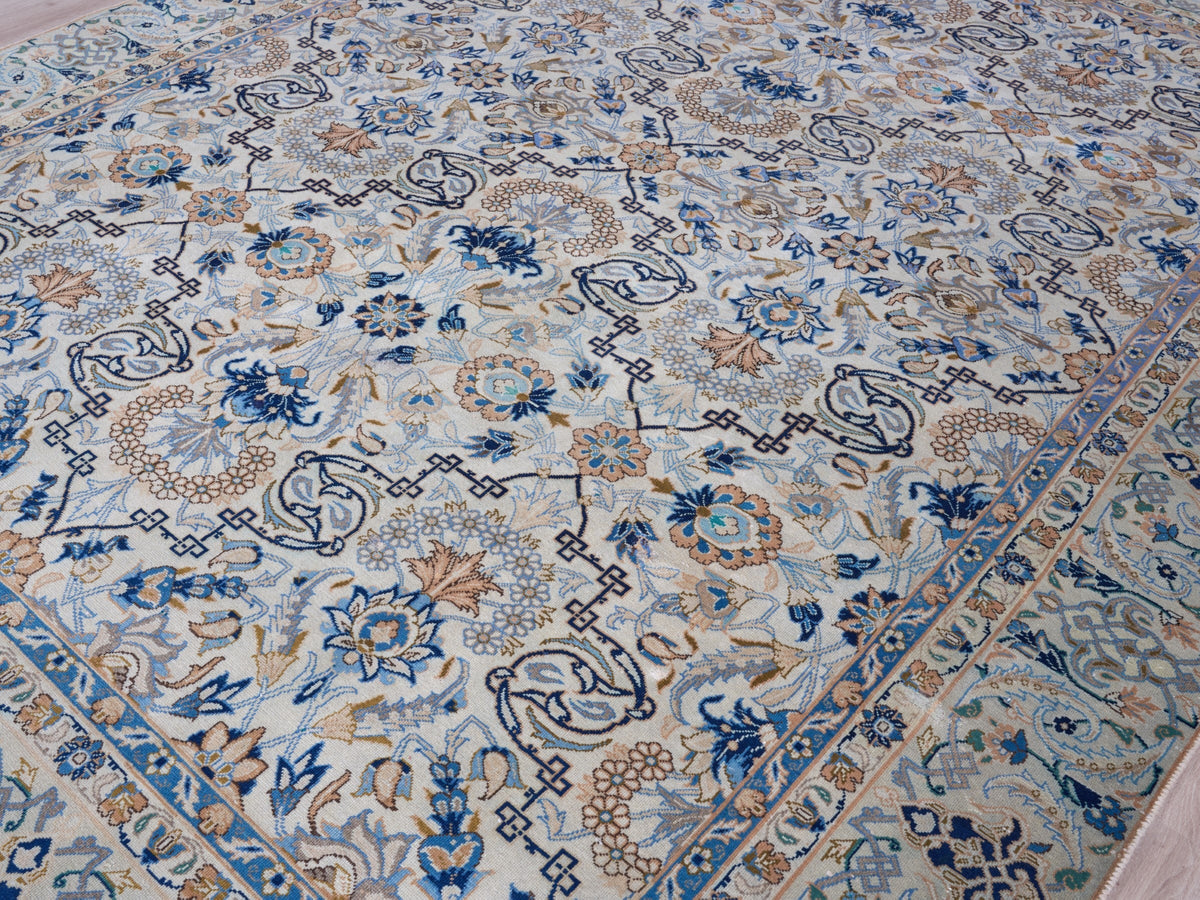 7'10" x 10'2" Oriental Persian Style Blue Floral Rug