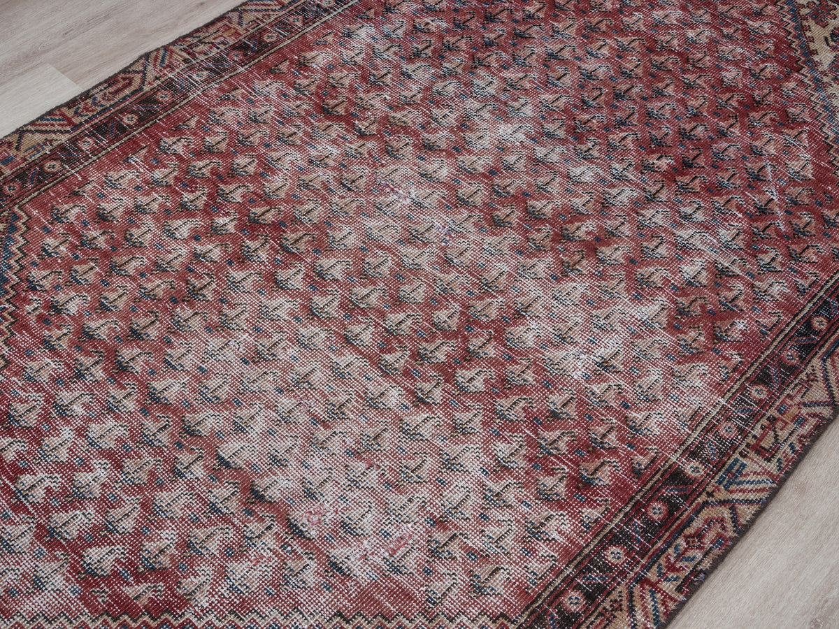 3'7" x 6'1" Red Vintage Persian Style Small Rug