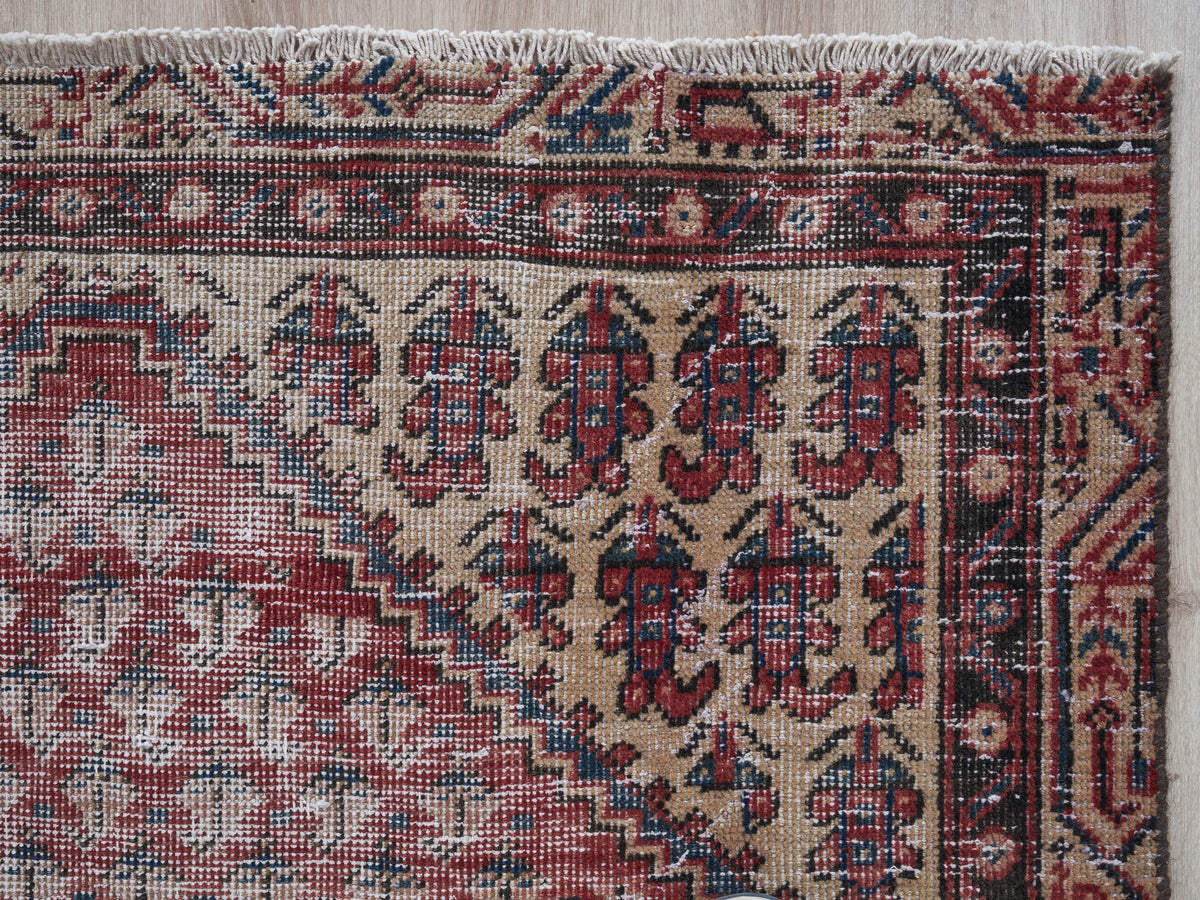 3'7" x 6'1" Red Vintage Persian Style Small Rug