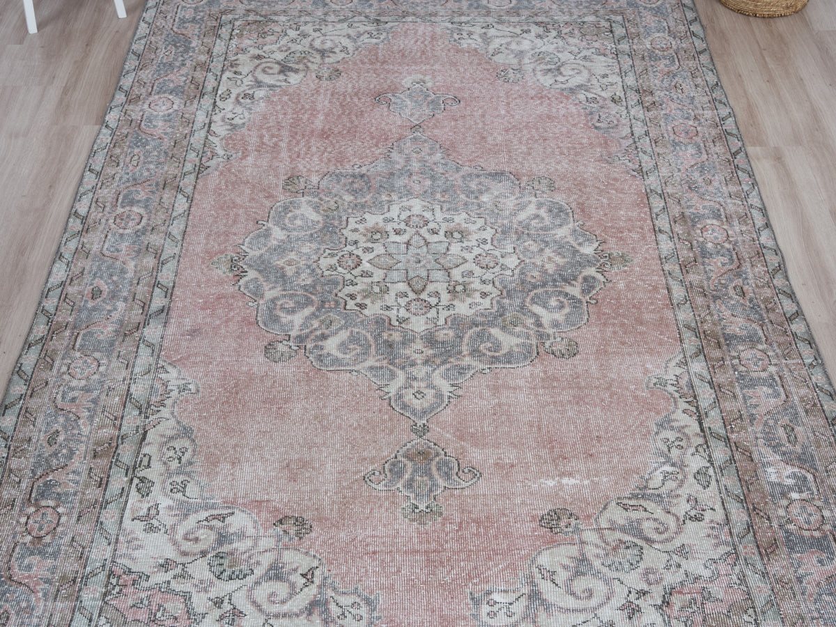 6'6" x 10'5" Vintage Turkish Area Rug