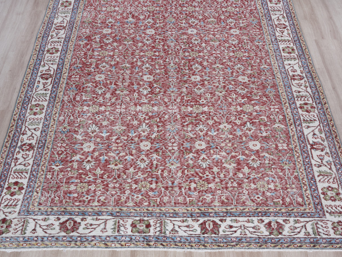 6'11" x 10'5" Vintage Red Turkish Area Rug