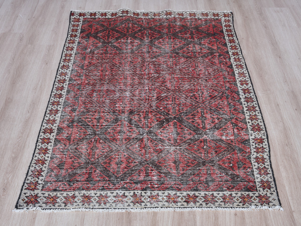 3'6" x 5'7" Vintage Persian Style Red Rug