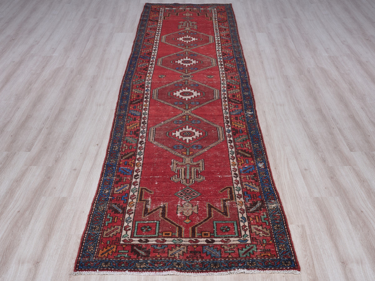 3'2" x 12'6" Oriental Red Persian Style Rug Runner