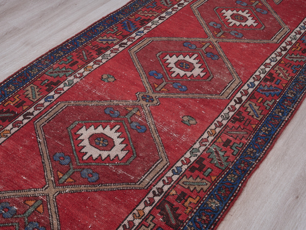 3'2" x 12'6" Oriental Red Persian Style Rug Runner