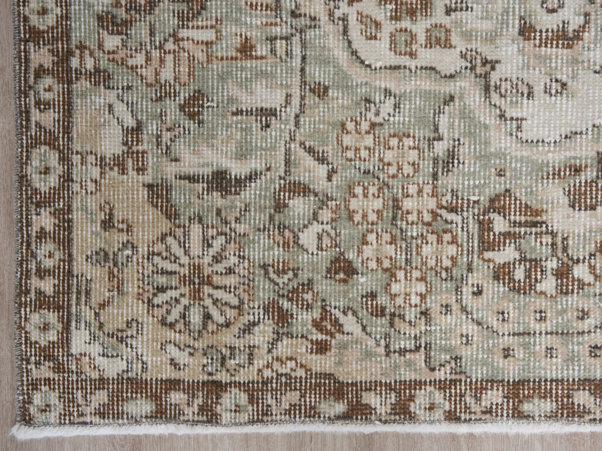 5'5" x 9'7" Neutral Vintage Turkish Area Rug