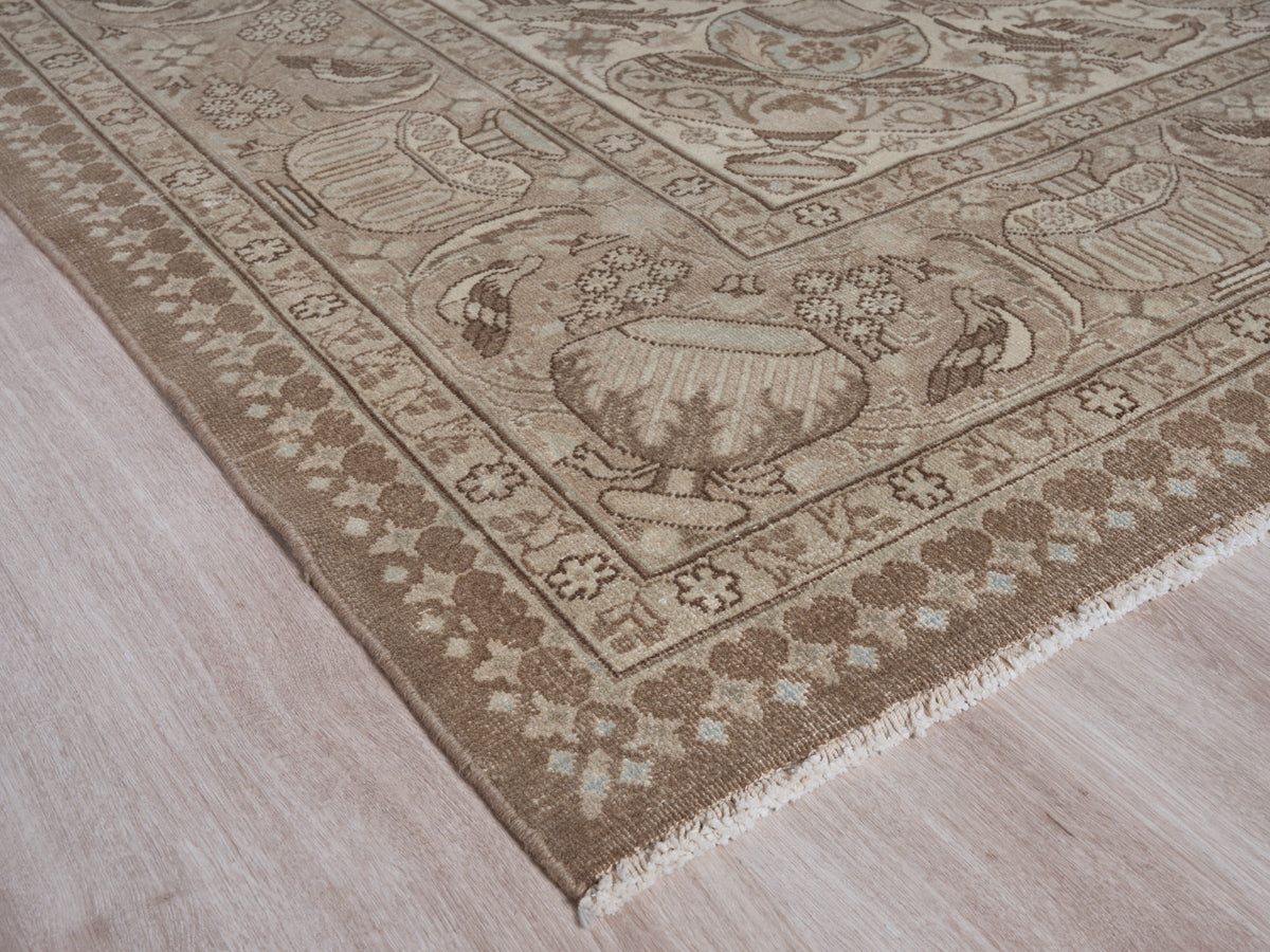 8' x 10'11" Neutral Oriental Persian Style Rug