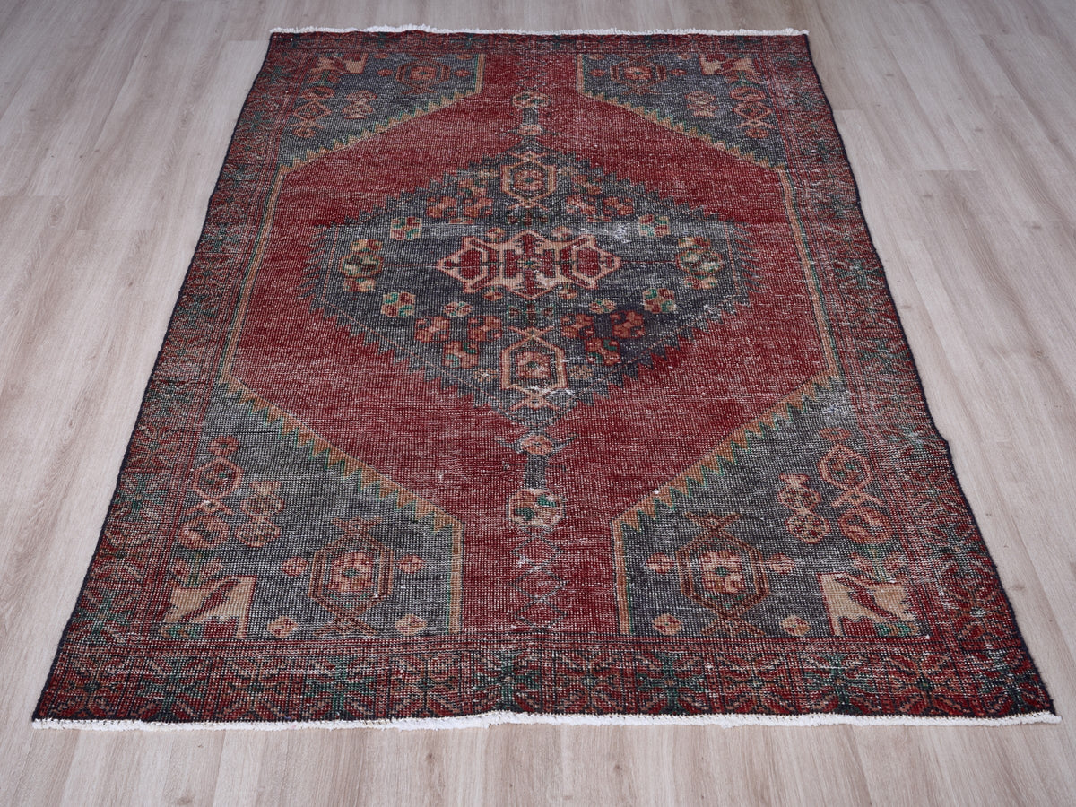 4'5" x 7'6" Vintage Persian Style Red Rug