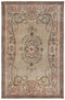 5'7" x 8'9" Handwoven Neutral Floral Design Turkish Rug